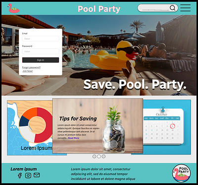 Pool Party Website Design design graphic design ux design