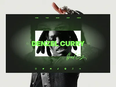 Hero Section - Denzel Curry art directed branding denzel curry design editorial design graphic design hero section music ui user interface web design