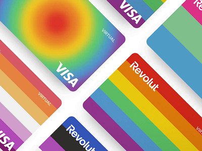 Revolut Pride cards animation cards clean design graphic design lgbt lgbtq minimal minimal cards pride pride cards principle rainbow revolut virtual cards visa