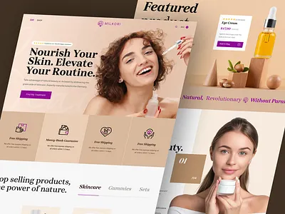 🧴 Milkori – Skincare Brand Website beauty brand clean website cosmetic cosmetic website design ecommerce homepage modern website serum shopify shopify developer skincare store store developer website