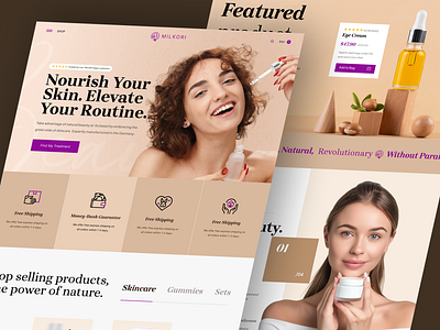 🧴 Milkori – Skincare Brand Website beauty brand clean website cosmetic cosmetic website design ecommerce homepage modern website serum shopify shopify developer skincare store store developer website