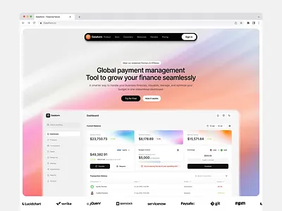 Fintech landing page design 3d interaction admin panel dashboard finance financial fintech fintech web framer interactive website landing page minimal saas saas web user interface web animation web design webflow website website development