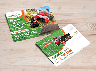 Lawn Care and Landscaping Postcard Design lawn painting postcard