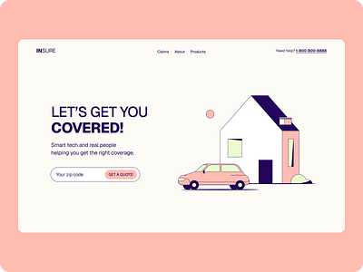 Young & Friendly Insurance – Landing Page Concept desktop illustration insurance landing page mobile one pager ui ux website