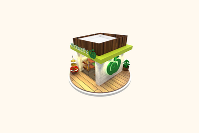 Shop in store 3d animation design icon illustration