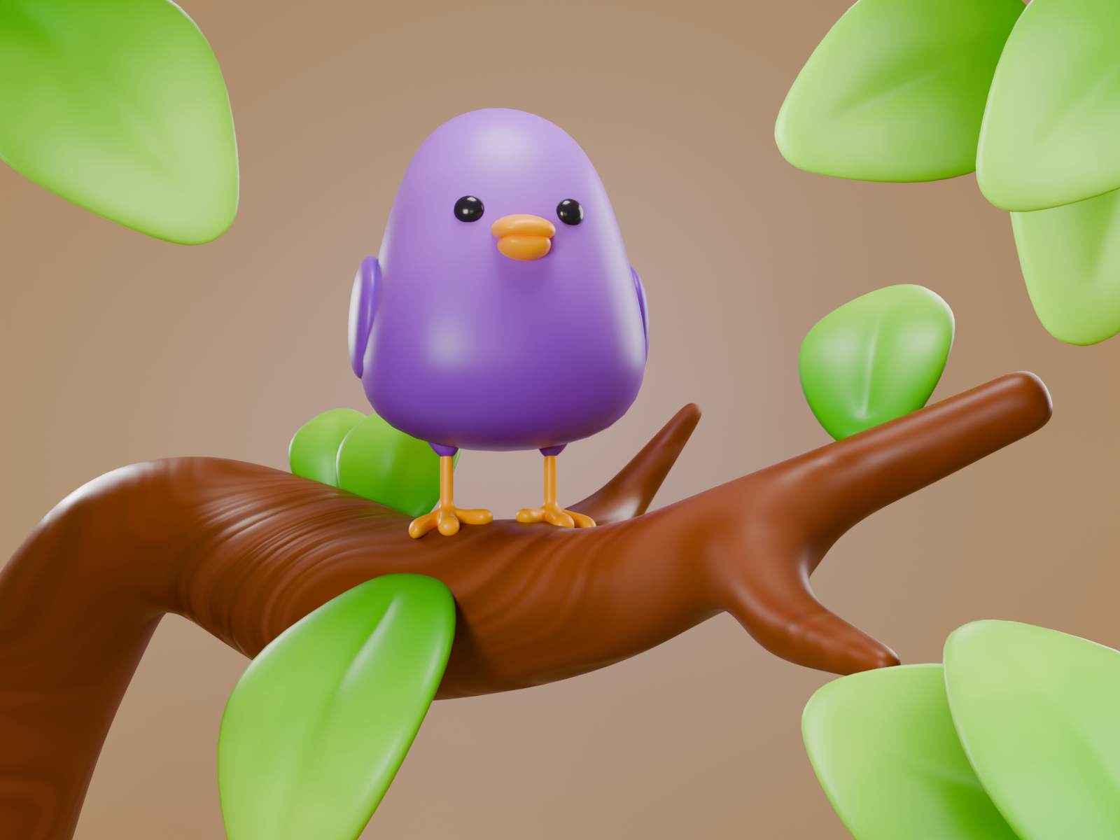 Purple Bird 3d character characterdesign illustration vector