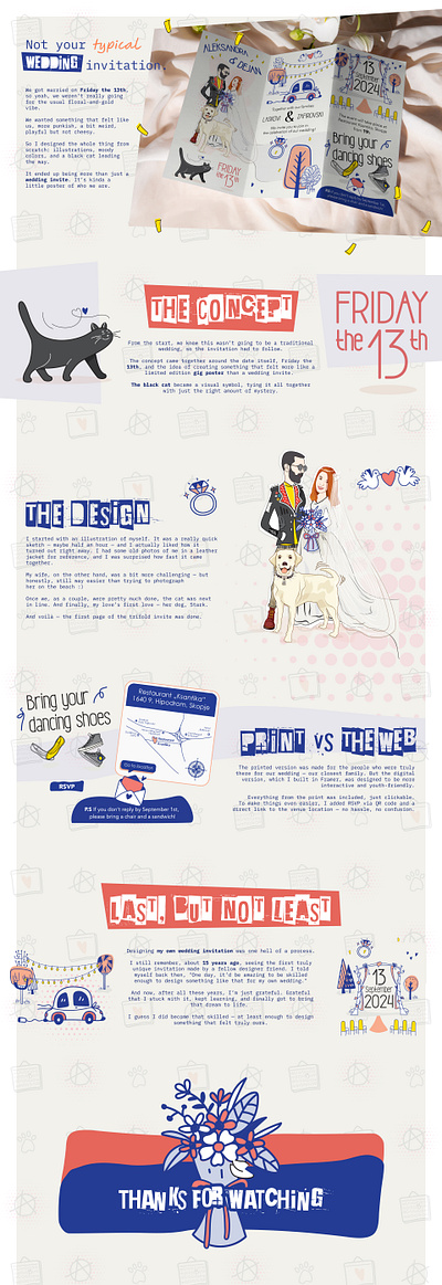 Not your typical wedding invitation 13th alternative wedding characters designer framer friday graphic design illustration illustrator invitation print design punk top wedding wedding invitation