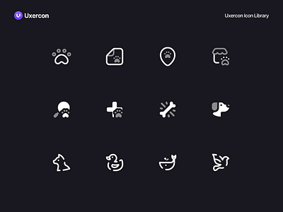 Animal & Pet - Uxercon Icon Library animal animal icon animalandpet animation cute design figma happy icon icon design illustration logo pet pet icon petlover pets ui uiux ux uxercon