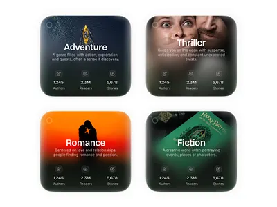 Select your favorite reading genre ui design