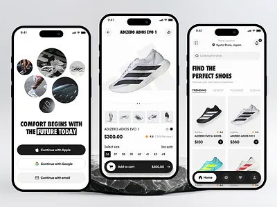 Kickerz - E-commerce Sneaker App adidas app clean design e commerce fashion footwear marketplace mobile product shoes shoes app store ui uiux ux