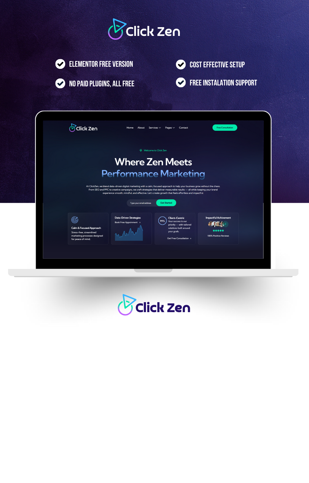 ClickZen — Digital Marketing Agency Elementor Template Kit agency ai ai agency ai marketing click zen digitalmarketing elementor landingpage marketing search engine optimization seo template themeforest ui webdesign wordpress