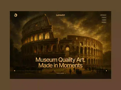 Museum Quality Ai Art Generator Landing Page ai ai home page aiart animation art ai converting website design home page landing page minimal museum museum landing page museum website oilpainting premium wesite sajon ui ux website website design