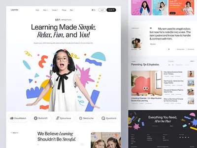 Léarniva - Learning Website branding creativelearning design designforeducation edtechdesign home page homepage illustration kidseducation landing page landingpage learningmadefun learningplatform onlinelearning ui web design website