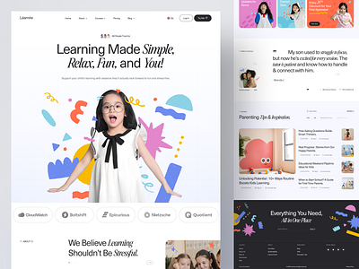 Léarniva - Learning Website branding creativelearning design designforeducation edtechdesign home page homepage illustration kidseducation landing page landingpage learningmadefun learningplatform onlinelearning ui web design website