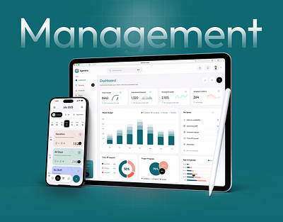 HR Management Dashboard app app design clean dashboard design design employee hr management dashboard mobile app product schedule schedule management task task management team management time tracking tracking uiux design web app website design