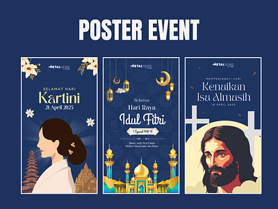 Event Poster Design – Special Days & Occasions canvadesign communityevent digitalposter dribbbleshowcase eventposter graphicdesign haribesarnasional peringatanharibesar posterdesign socialcampaign visualcommunication