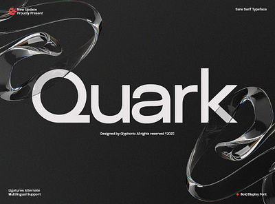 GC Quark - A Modern Sans Serif Typeface 3d black branding design editorial elegant elegant font font glass effect glyph glyphonic graphic design logotype modern poster sans serif
