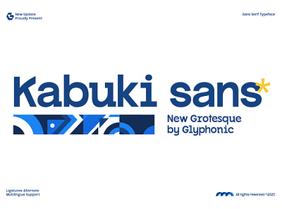 GC Kabuki - New Grotesque Sans blue branding design elegant font font font sans geometric glyph glyphonic graphic design grotesque illustration logotype poster design sans serif