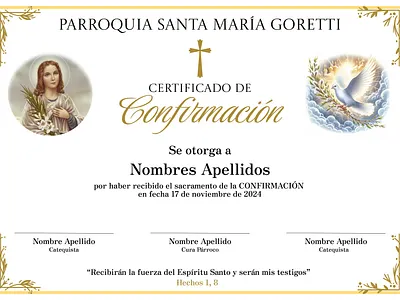 Confirmation certificate certificate design