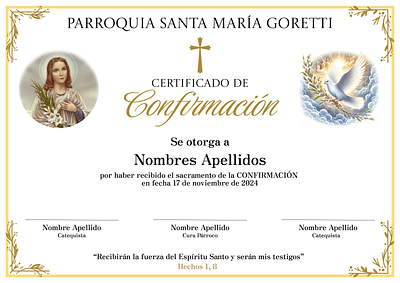 Confirmation certificate certificate design