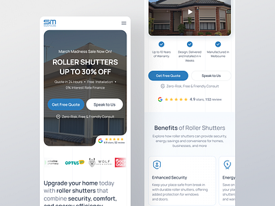 SM Roller Shutter - Mobile Responsive UI Design business company company profile company website design mobile mobile responsive mobile ui modern ui product design responsive roller shutter ui uidesign uiux ux uxdesign web design webpage website