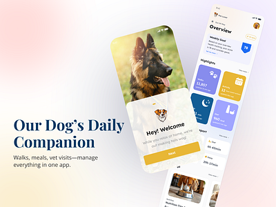 Dog health tracking app 2023 trend appdesign branding design graphic design illustration landingpage logo mobileapp ui ux vector