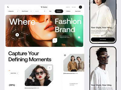 Faxico - Fashion Website Design ecommerce ecommerce website elegant fashion fashion design fashion ecommerce fashion ecommerce website landing page modern online store product design ui design ux web design website wed