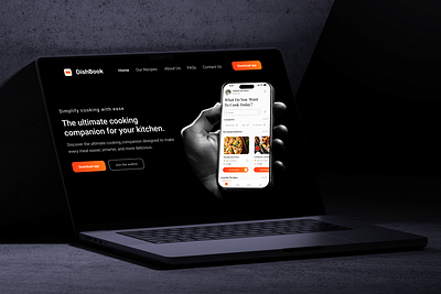 Food Recipes & Landing Page - Ui cookingapp dribbbleshots foodlovers foodui landingpagedesign mobileappui recipeapp uidesign uiinspiration uxui webdesign