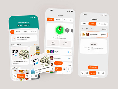 walkwin – league leaderboard screen active lifestyle app design clean ui competition app daily steps fitness app friends leaderboard health tracker leaderboard screen mobile app mobile app design progress tracker ranking board rewards app social ranking step tracker walking app wellness app