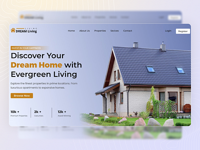 🏡 Dream Home – Real Estate Website UI 2023 trend branding design graphic design homepage illustration landingpage logo realestate ui ux vector website
