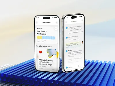 Trailmind - Goal Manager Learning Page ai ai learning app app design course dashboard e learning app education app goal app goal manage goal page learning app mobile mobile app new popular product design study app ui ux vivasoft