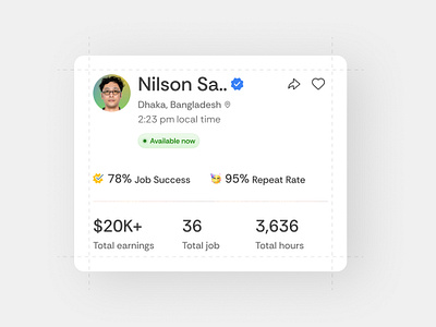 Profile Quick View Card awesome branding card creative design graph inspirational modal popups profile profile graph quickview ui ux