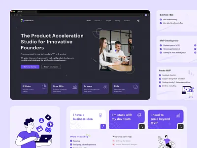 AI for Founders - Landing page branding design illustration landing logo ui ui design uidesign white