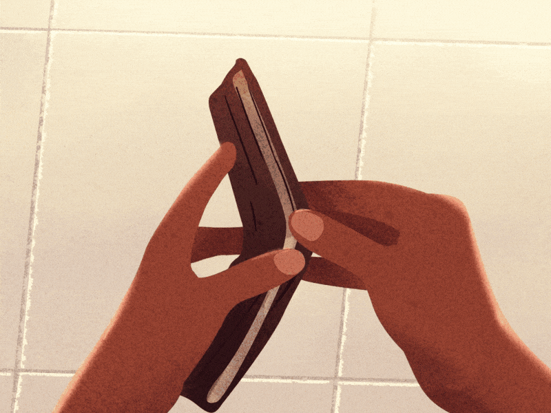 When the month stretches longer than your salary. 2d animation animation empty wallet hand animation loop animation middle class month end motion graphics note rupees visual storytelling wallet