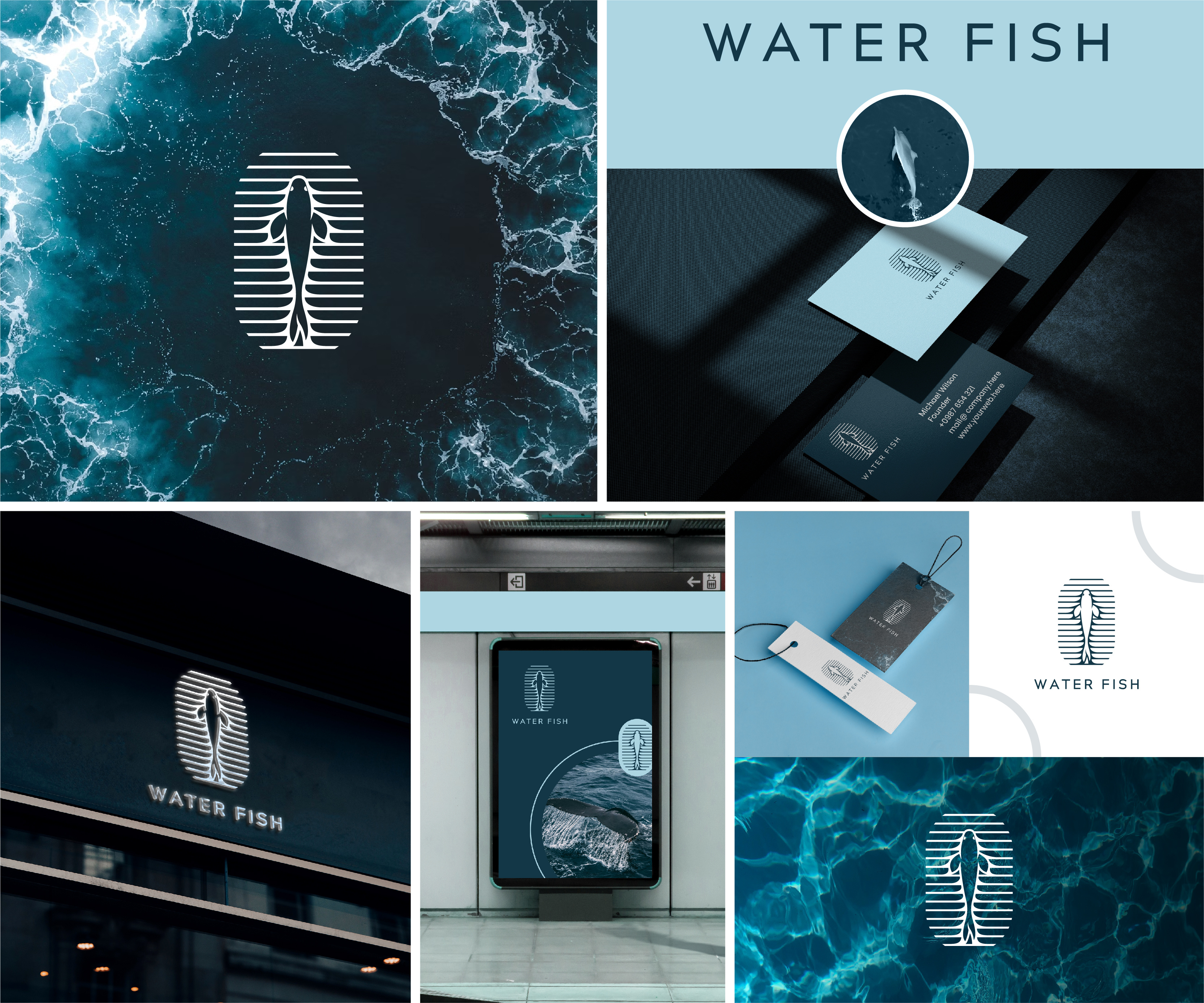 Water Fish - Premium Seafood Brand Identity branddesigner branddevelopment brandguidelines brandidentitydesign brandstrategy businessbranding corporateidentity creativedirection foodbranding graphicdesign logodesign marinebrandidentity modernbranding packagingdesign professionalbranding restaurantbranding seafoodbranding seafoodlogodesign visualbranding visualidentity
