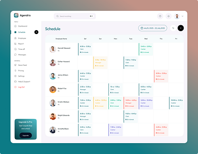 Calendar / Schedule Management Dashboard app calender dashboard event graphic design management meet meeting saas schedule task task management team team management time management time tracking ui uiux ux