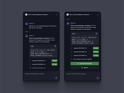 AI-powered dev assistant in action aiassistant chatui clean codeassistant codeview copilot dashboard devtool flat guide markdown minimal saas shadcn shadcnui shell tailwind terminalui