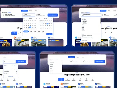 Travel Search UI - Clean & Intuitive Experience blue clean design flight input inputs search travel ui ux web design