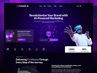 Fusion AI – AI Marketing Agency & Technology Elementor Template ai ai agency ai marketing branding digital marketing elementor landing landing page landingpage marketing mordern responsive ui web design webdesign wordpress