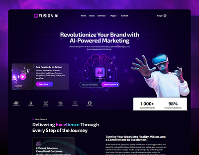 Fusion AI – AI Marketing Agency & Technology Elementor Template ai ai agency ai marketing branding digital marketing elementor landing landing page landingpage marketing mordern responsive ui web design webdesign wordpress