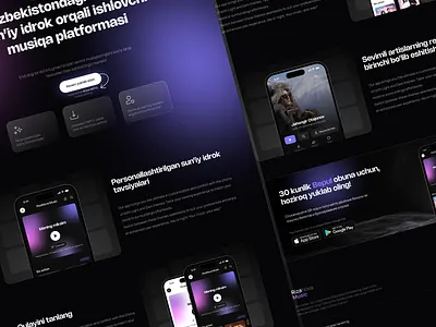 Clean Landing page for Stream Platform clean dark design landing page stream platform ui ux web design