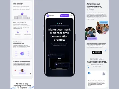 Website for AI-Powered Transcription & Communication Assistant adaptive ai ai platform animation landing page outcrowd responsive responsive design ui uiux ux design web web design web development webflow website