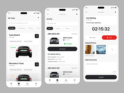 Car App UI UX ai app auto bmw branding car app interactive ui ios mobile saas task tracking ui user friendly design ux uxuiapp