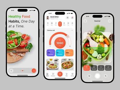 Ai Calorie Tracker Mobile App UI/UX ai app calorie calorie counter app calorie tracker calorie tracker app design fitness food tracker app ios meal meal app mobile scan tracker ui ux