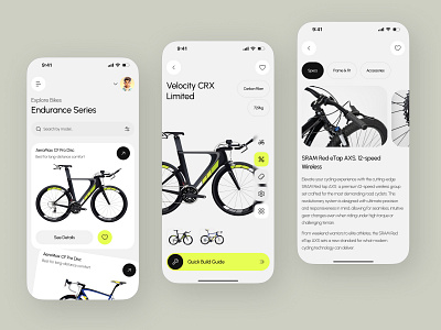 Smart Bicycle Configurator – Mobile App Design app app design bicycle bike bikeapp cycle cycle configurator cycle store cycling e commerce mobile mobile app mobileapp productdesign shoppingapp smart smart bicycle smart cycle uiux