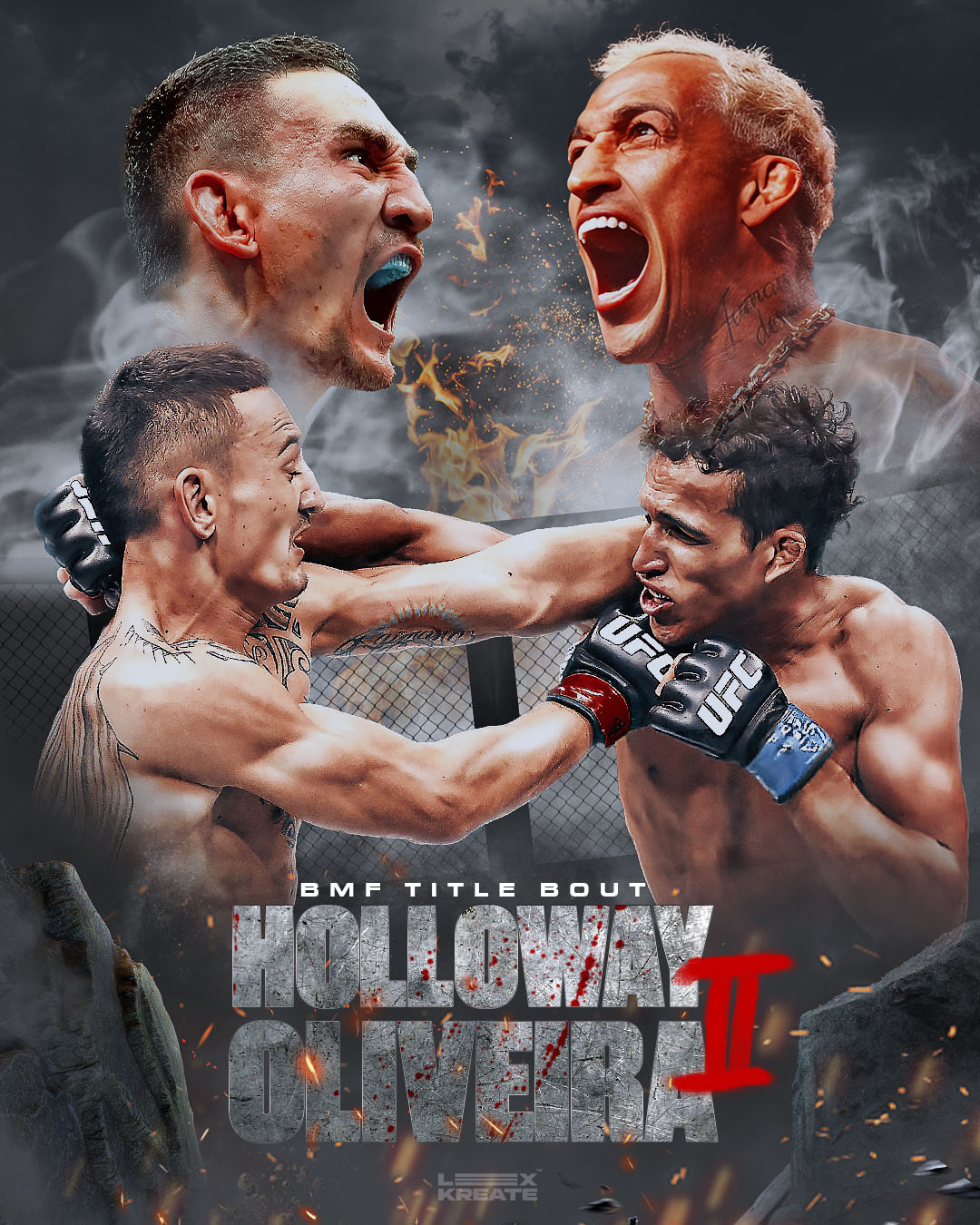 Holloway vs Olveira 2 - Poster Design action poster design fight poster design hollowat design oliveira design ufc ufc design yfc poster