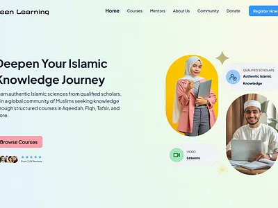 Islamic Learning Platform _ Deen_Learning deen learning elearning figma lannding page lms ui ui design