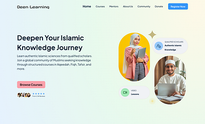 Islamic Learning Platform _ Deen_Learning deen learning elearning figma lannding page lms ui ui design