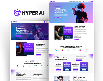 HyperAI — AI Marketing & Technology Agency Elementor Template Ki ai marketing elementor landing page landingpage marketing ui webdesign wordpress