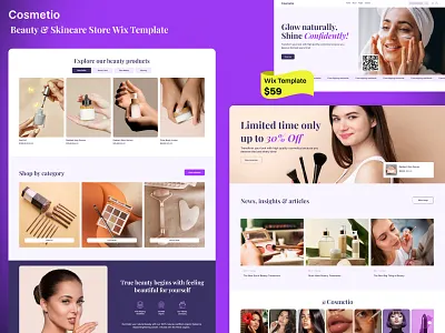 Cosmetio – Beauty & Skincare Store Wix Template beauty wix template business website cosmetic store cosmetio mobile friendly modern design responsive responsive layout seo friendly skincare website uiux web design webdevelopment wix design wix template wix website